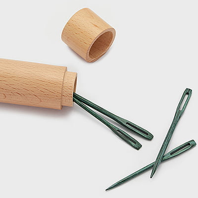 Teal wooden darning needles - The Mindful Collection