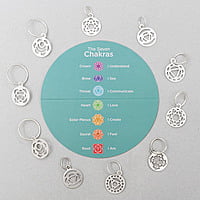Sterling silver plated chakra stitch markers - The Mindful collection Sterling silver plated chakra stitch markers - The Mindful collection